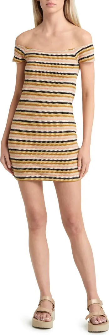 Sundial Stripe Off the Shoulder Knit Dress | Nordstrom