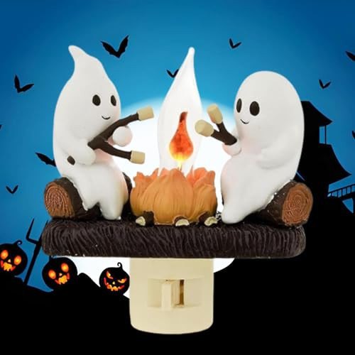 Ghost Campfire Night Light，2024 Ghost Campfire Flickering Nightlight, 3D LED Small Faux Campfire Night Light, Funny Halloween Nightlight Indoor Decorations | Amazon (US)