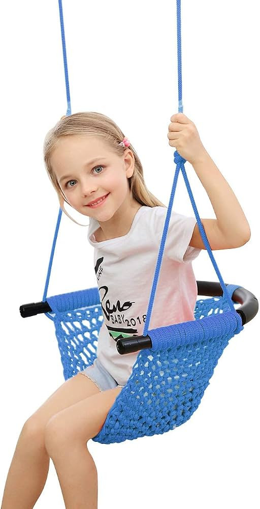 ROPECUBE Kids Swing Seat, Hand-Knitting Toddler Swing, Swing Seat for Kids with Adjustable Ropes,... | Amazon (US)