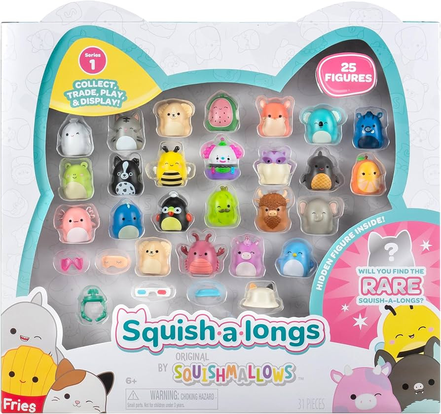 Squish-a-longs 25 Pack - Series 1 - (25) 1” Mini-Squish with 5 Accessories, Ring, and Collector... | Amazon (US)