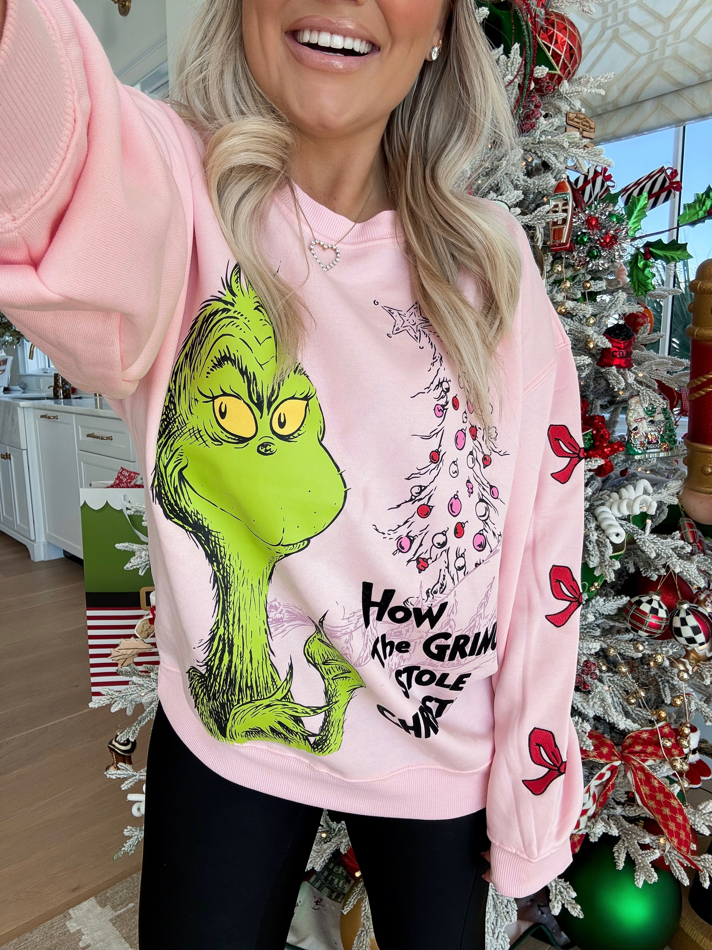 Grinch sweatshirt for the holidays 

#LTKCyberWeek 

#LTKGiftGuide #LTKHoliday