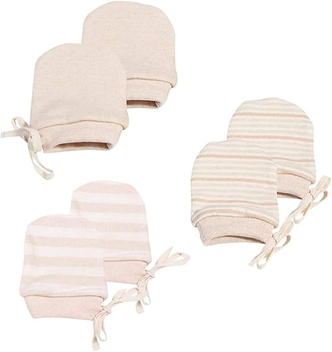 Newborn Mittens No Scratch 100% Organic Cotton 3 Packs Mitts Baby Boy Girl Neutral With String 0-... | Amazon (US)