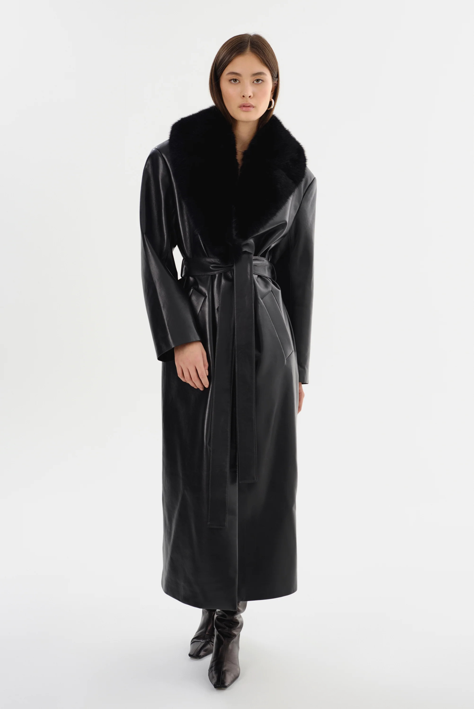 SARITA | Recycled Leather Maxi Coat | LAMARQUE