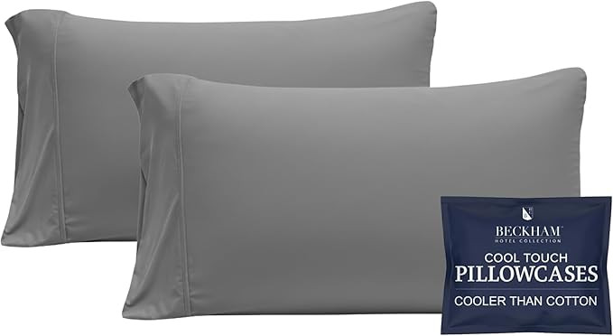 Beckham Hotel Collection Cooling Pillowcases for Hot Sleepers, Standard/Queen Size Set of 2, Cool... | Amazon (US)