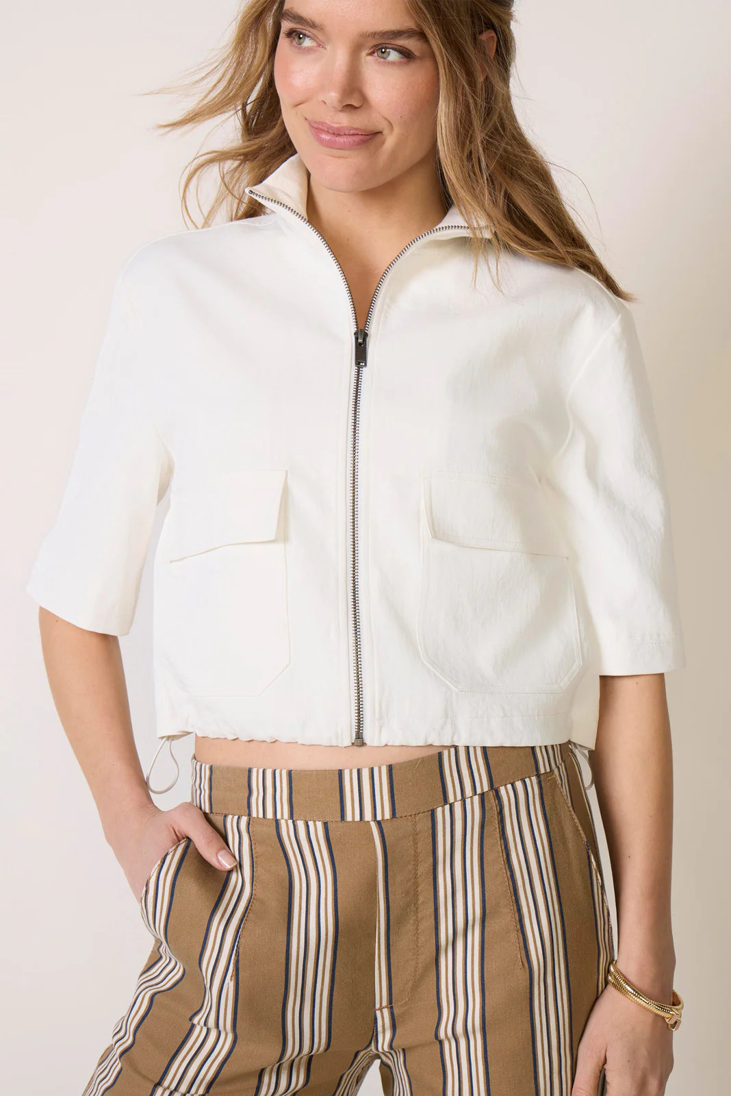 Collins Short Sleeve Bomber | Evereve