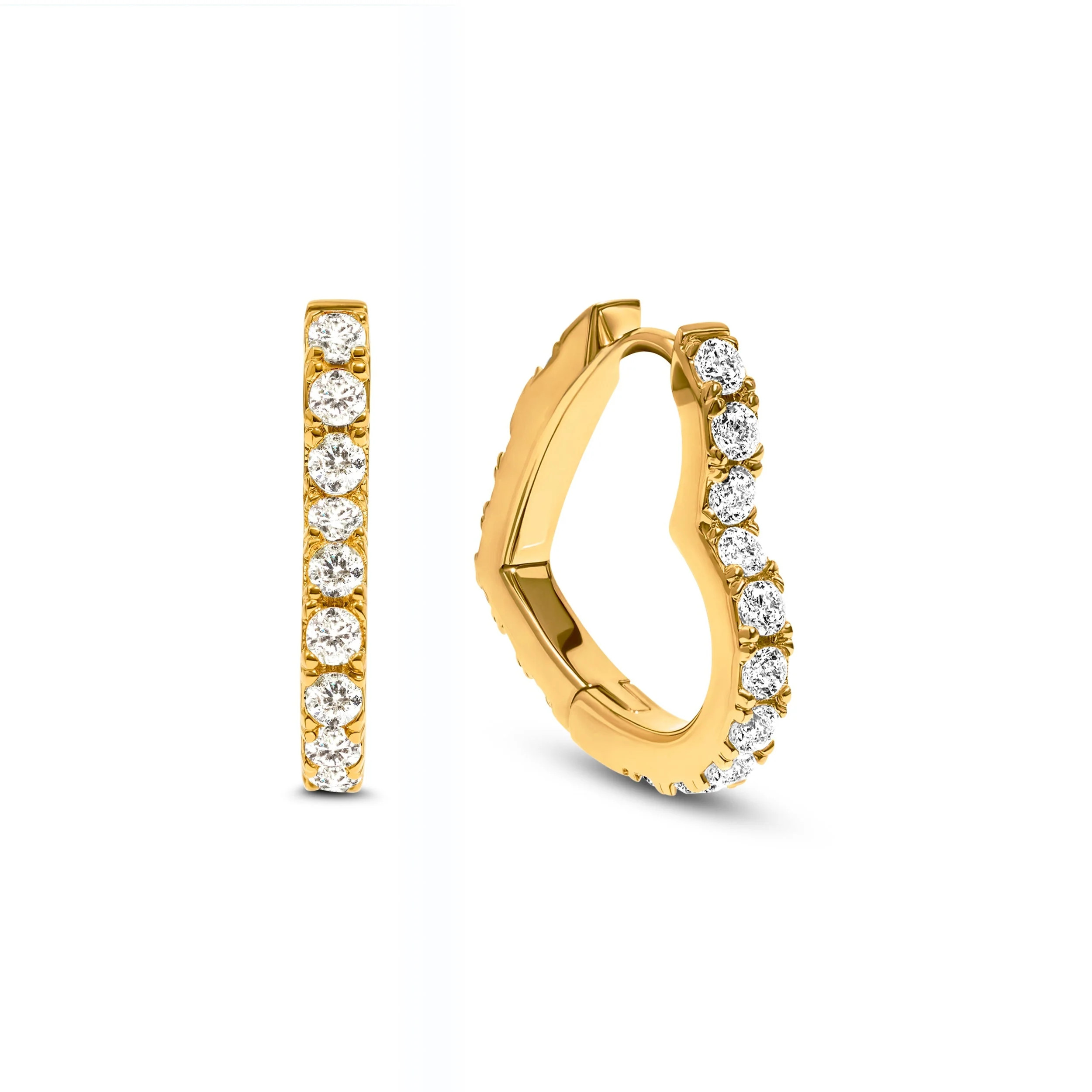 Pavé Heart Hoops (Gold) | Abbott Lyon
