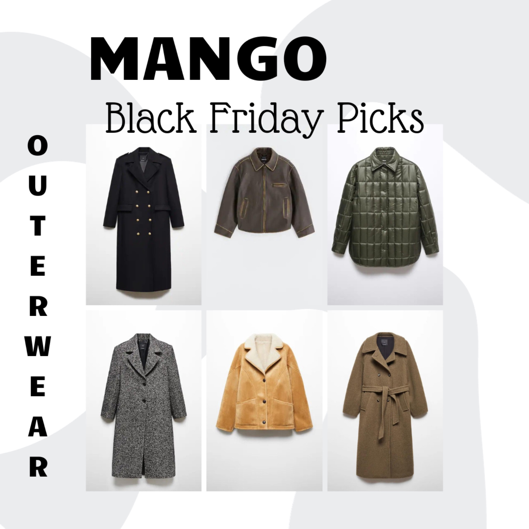 Getting ready for Black Friday with some of my fav picks of outerwear! #blackfriday #mango #outerwear #stylish #fashionpicks 