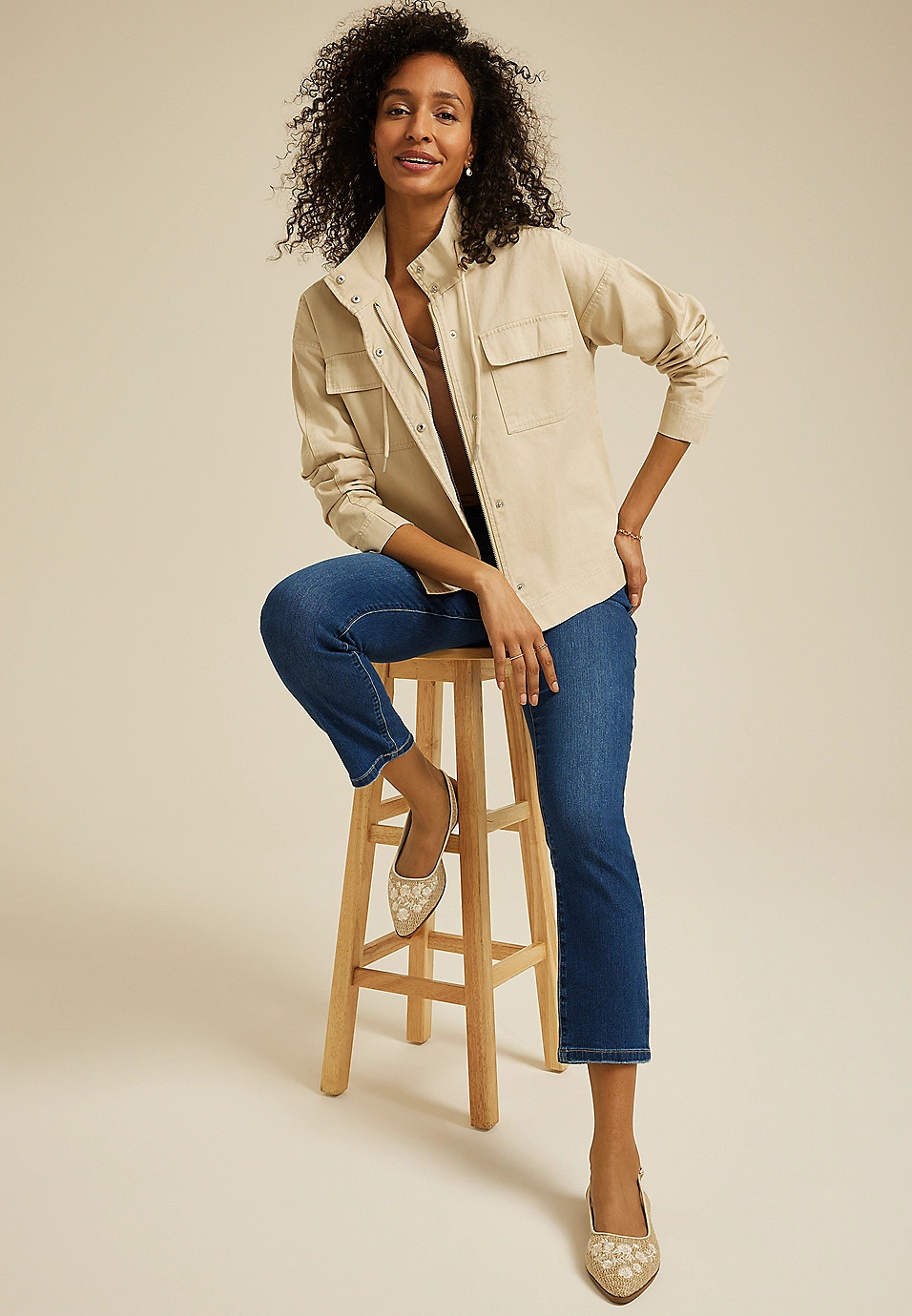 Tan Canvas Utility Jacket | Maurices