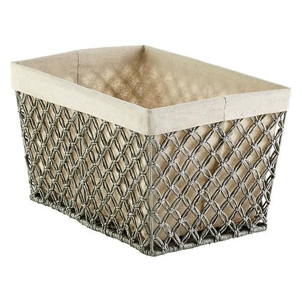 Large Lattice Open Bin Grey | The Container Store