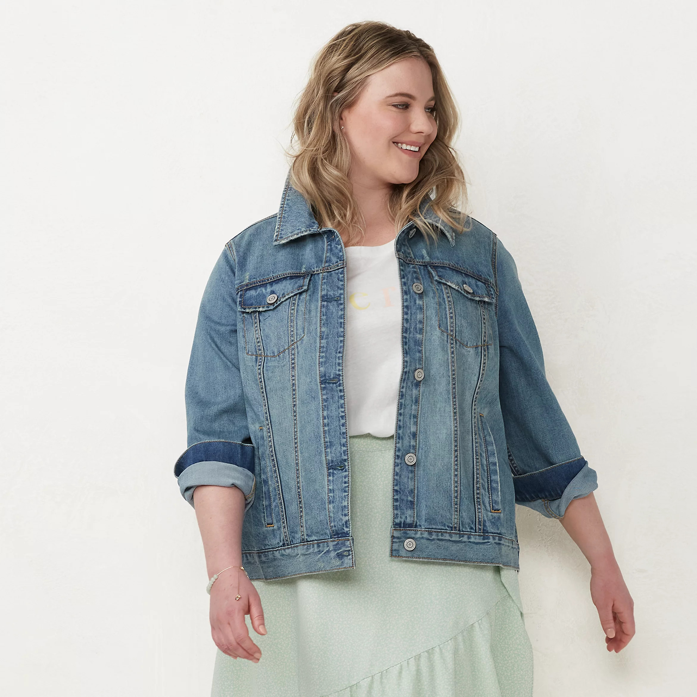 Plus Size LC Lauren Conrad Jean Jacket | Kohl's