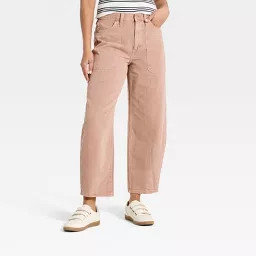 Women's High-Rise Easy Barrel Leg Jeans - Universal Thread\u2122 Beige 4 | Target