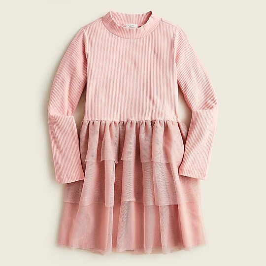 Girls' mixy dress with tulle skirt | J. Crew US