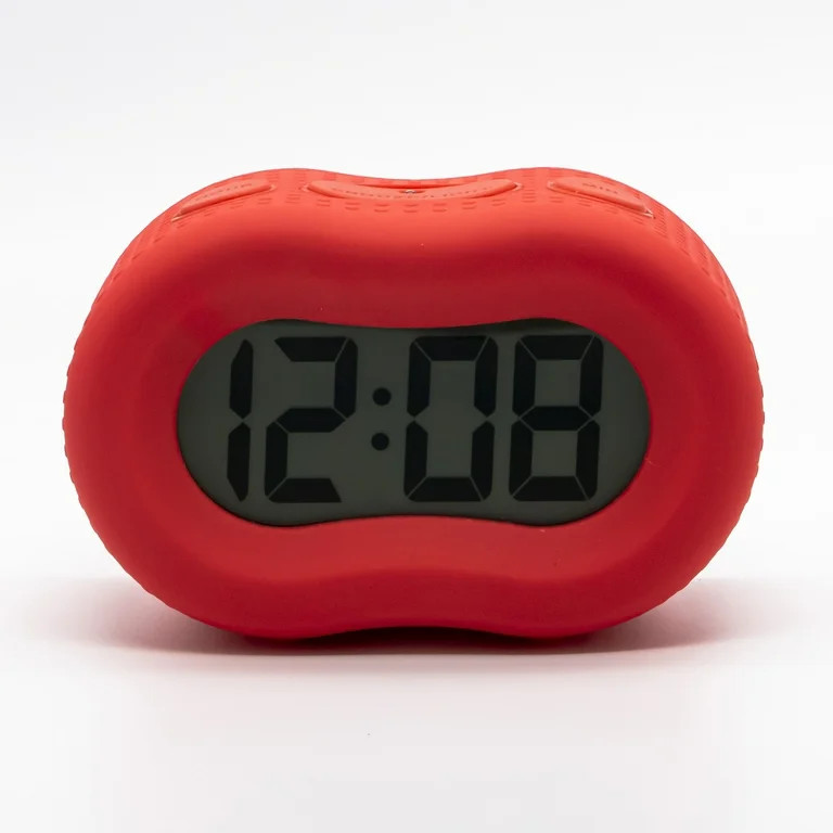 Timelink Rubber Smartlight Fashion Digital LCD Standard Alarm Clock - Red | Walmart (US)