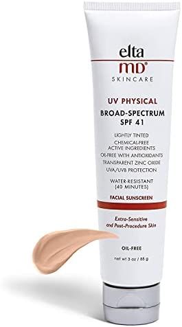 EltaMD UV Physical SPF 41 Tinted Mineral Sunscreen, Chemical-Free Actives Physical Sunscreen for ... | Amazon (US)