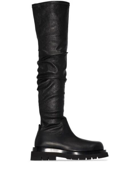 thigh high chunky boots | Farfetch (US)
