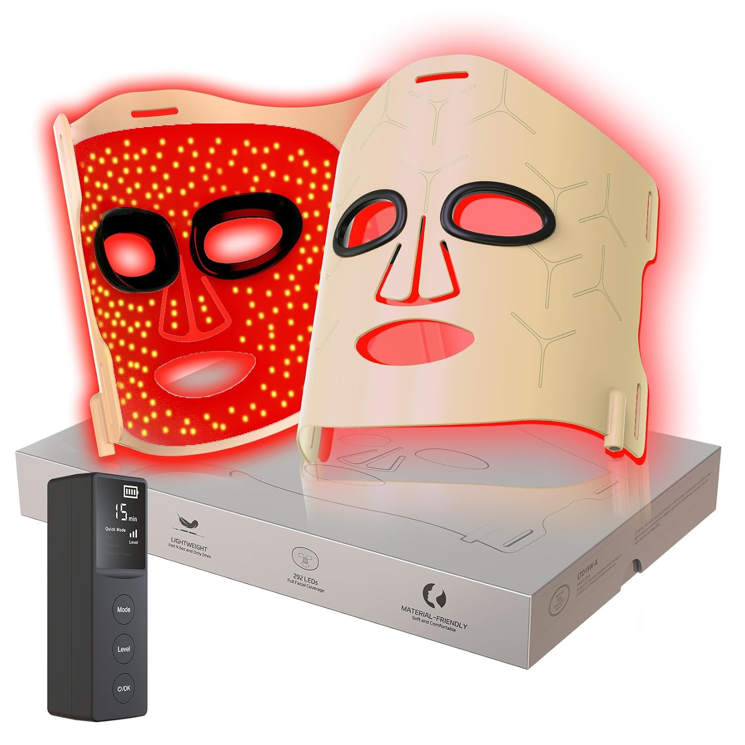 Infrared Red Light Therapy Mask for Face, 292 LEDs High-Energy, Cordless | Amazon (US)