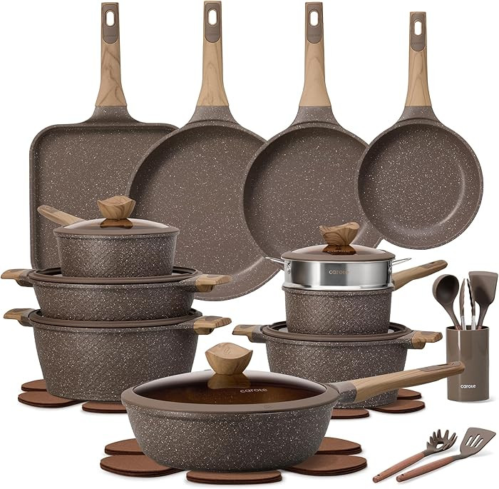 CAROTE 31pcs Pots and Pans Set Non Stick, Cookware Set Pots and Pans Induction Cook Ware, Nonstic... | Amazon (US)