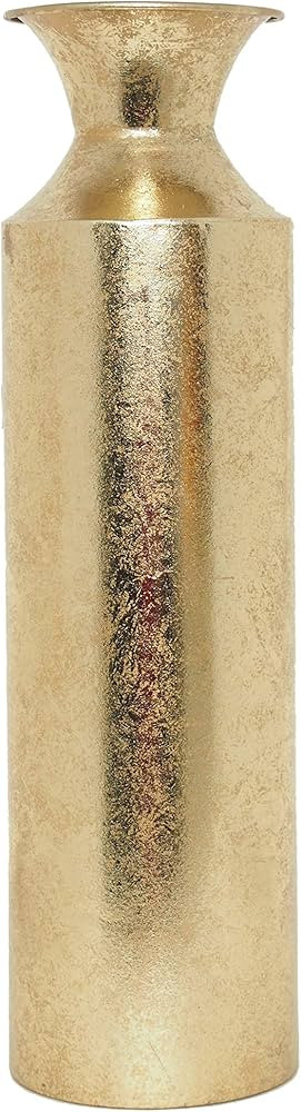 Hosley 16" High Gold Metal Decorative Tall Floor Vase - Metallic Centerpiece Vases for Floral Arr... | Amazon (US)