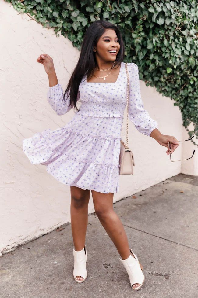 Humble Attitude Lilac Floral Dress | The Pink Lily Boutique