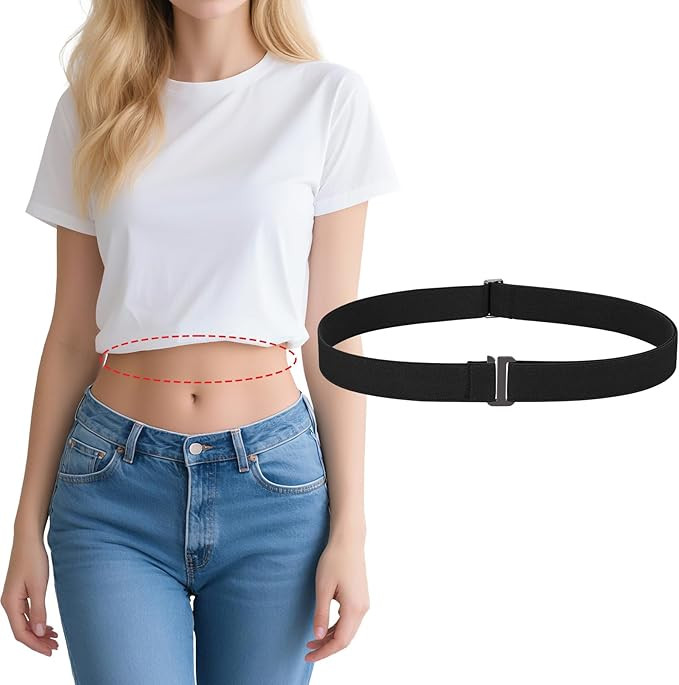 SANSTHS Crop Top Tuck Band for Women Adjustable Tucky Waist Belt Tucking Shirts Sweater Tops Stre... | Amazon (US)