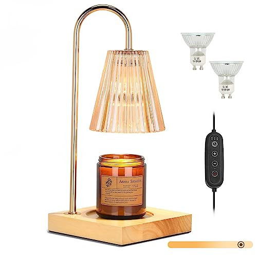 Holulo Candle Warmer Lamp,Electric Candle Lamp Warmer with Timer,Dimmable Wax Melt Warmer for Scented Wax with 2 Bulbs,for Bedroom Home Decor Fits Large Small Jar Scented Candle Warming Lantern | Amazon (US)