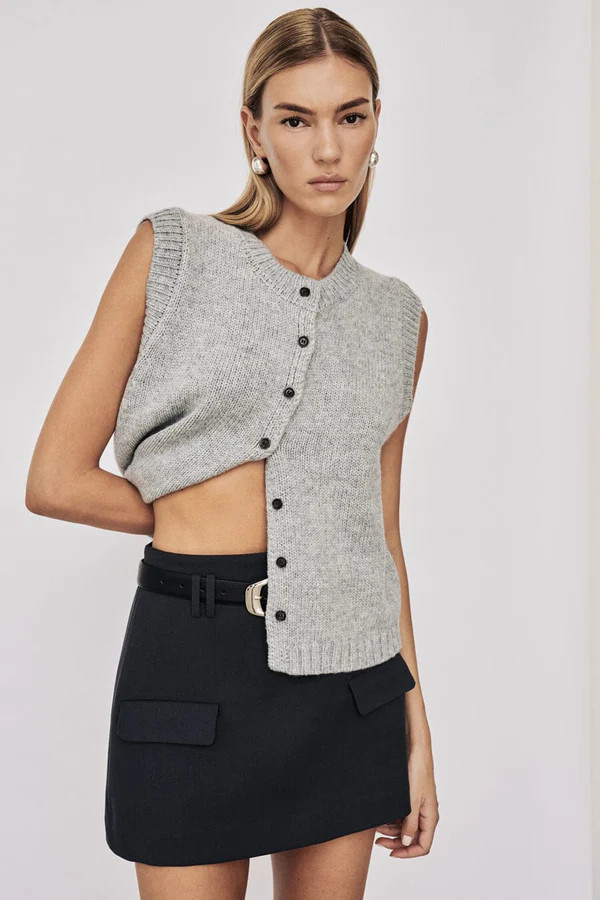FOSTER SILVER MARLE KNIT VEST | DISSH