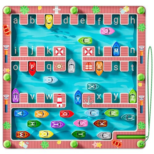 Magnetic Alphabet Maze Montessori Toys for 3+ Year Old Boys and Girls, Fine Motor Skill Education Toys for Toddler Preschool Learning Activities, Gift for Kids Toddler | Amazon (US)