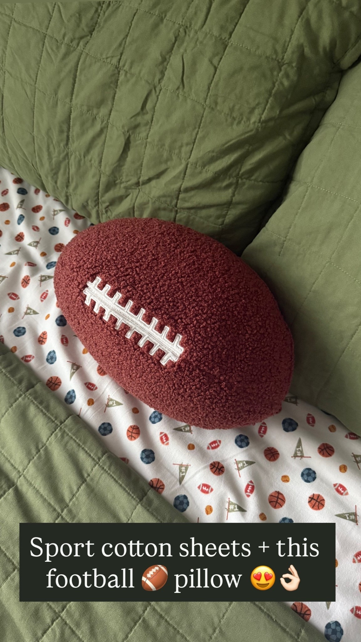 Boy bedroom bedding, love these cotton sheets and football pillow! 

#LTKmomlife #LTKHome #LTKKids