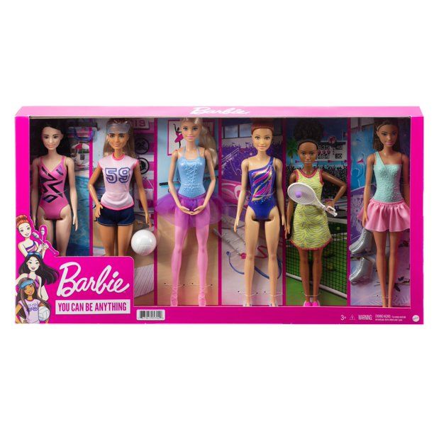 Barbie 6-Doll Sports Career Collection, Related Clothes & Accessories, 3 & Up - Walmart.com | Walmart (US)