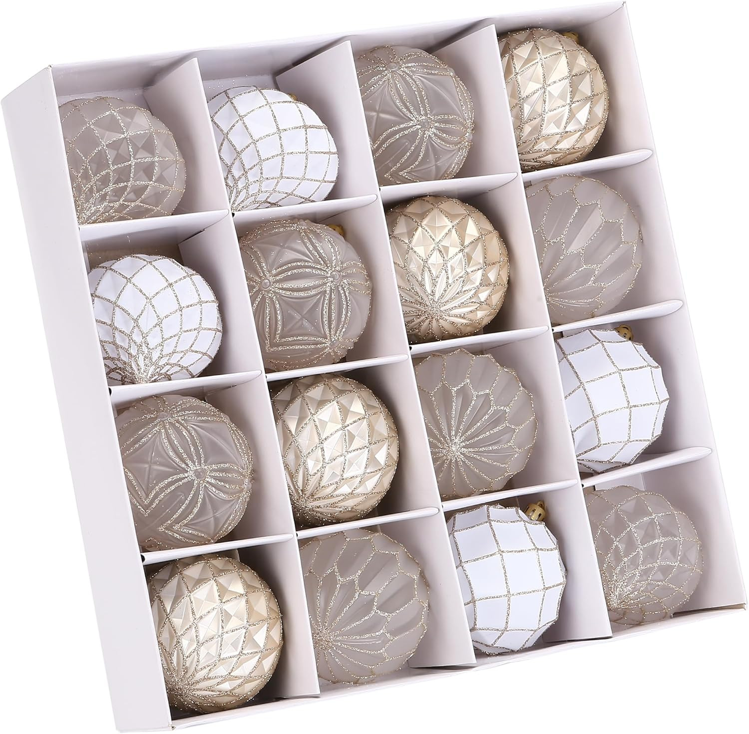 Sea Team Christmas Baubles Set of 16 80mm Christmas Tree Hanging Ornaments Decoration (Champagne ... | Amazon (US)