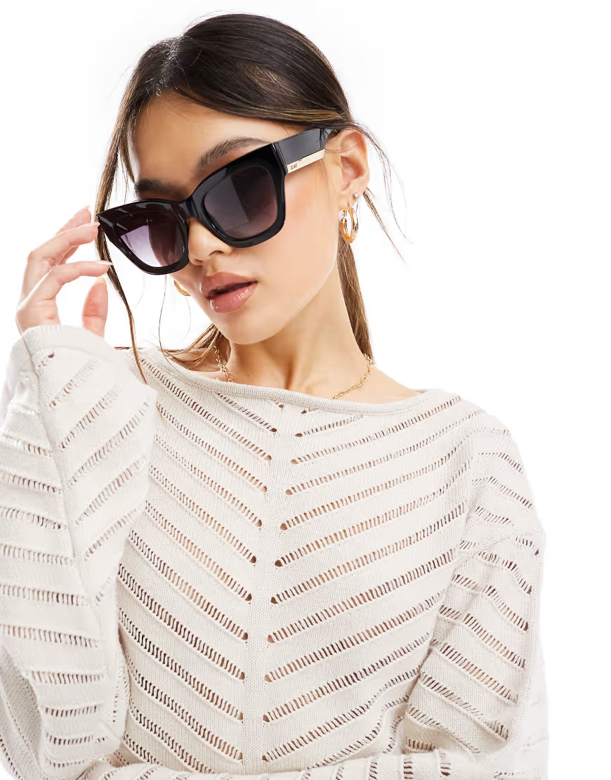 Quay by the way square sunglasses in black | ASOS (Global)