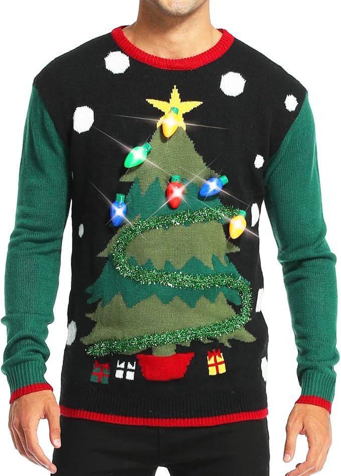 *daisysboutique* Men's Holiday Reindeer Snowman Santa Snowflakes Sweater | Amazon (US)