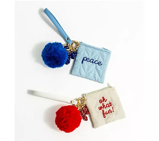 Violet and Brooks Merry Mini Quilted Zip Pouchw/ Wristlet - QVC.com | QVC