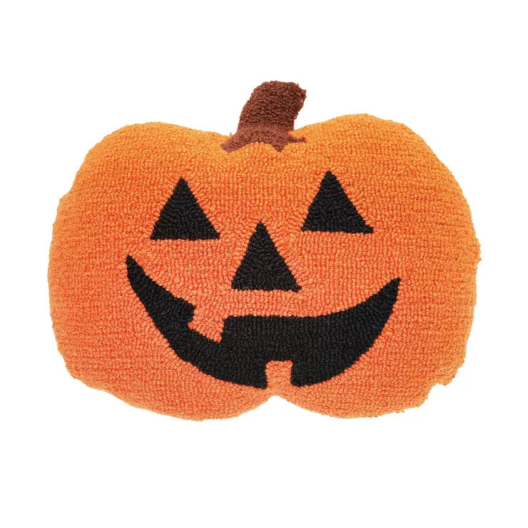 C&F Home 16" x 18" Pumpkin Shaped Halloween Hooked Throw Pillow | Target