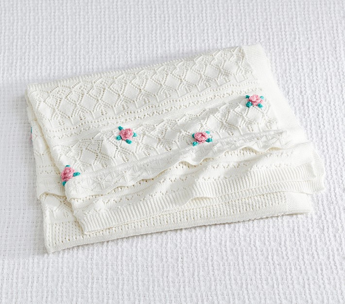 LoveShackFancy Pointelle Sweater Baby Blanket | Pottery Barn Kids