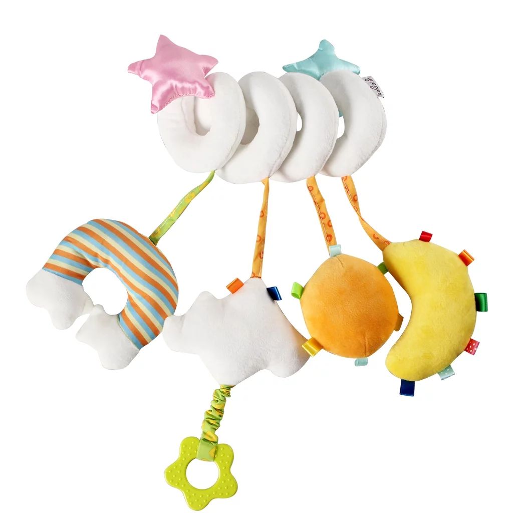 vocheer Baby Car Seat Toy, Plush Hanging Spiral Activity Toy for Stroller Crib, White | Walmart (US)