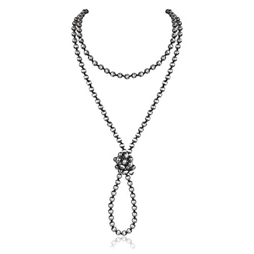 Navajo Pearl Necklace Long Western Jewelry for Women Vintage Beaded Pearl Necklaces (2) | Amazon (US)