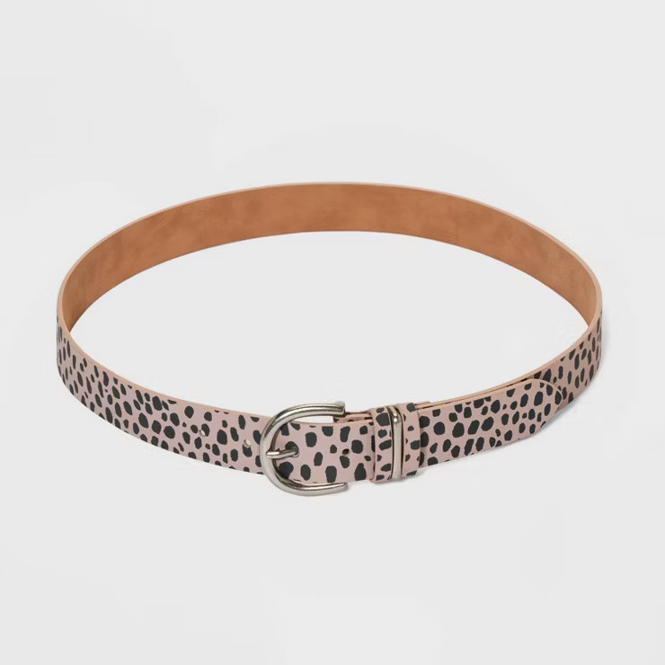 Women's Leopard Spot Oval Center Bar Belt - Universal Thread™ | Target