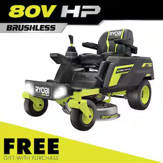 80V HP Brushless 30 in. Battery Electric Cordless Zero Turn Riding Mower with (2) 80V 10 Ah Batte... | The Home Depot
