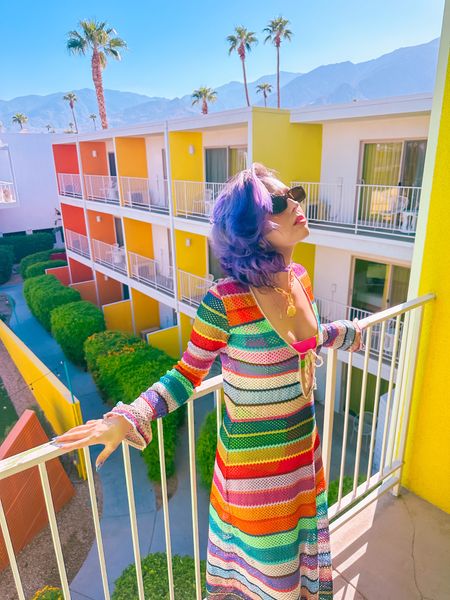 woke up in Palm Springs 🌴🌈✨

Champagne wears a multicolored rainbow maxi knit dress from Show Me Your Mumu ✨ with gold shell jewelry

Dopamine Dressing Maximalist Maximalism Colorful vacation party 

#LTKparties #LTKSale #LTKSeasonal
