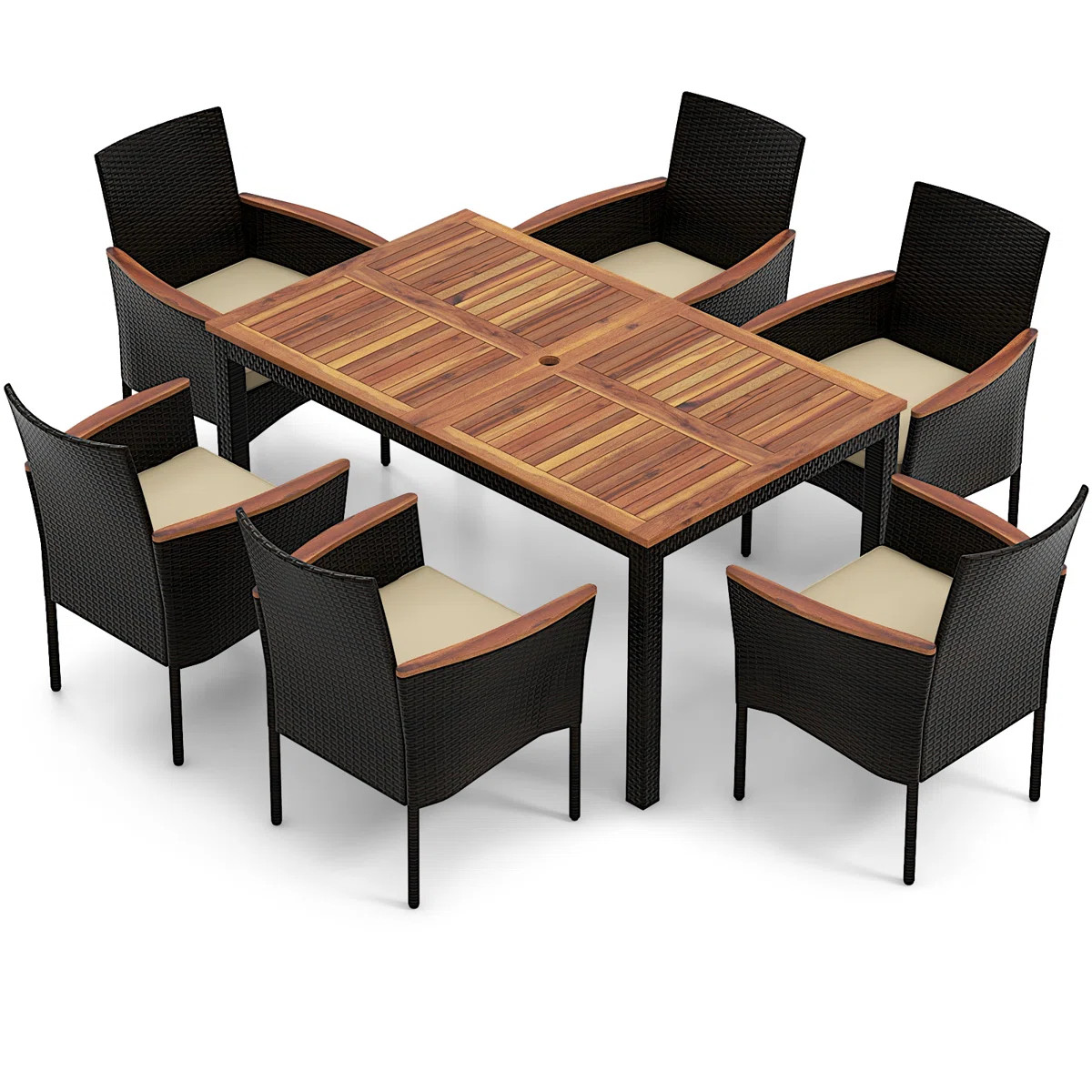 Kristain Rectangular 6 - Person 59'' L Outdoor Restaurant Dining Set | Wayfair North America