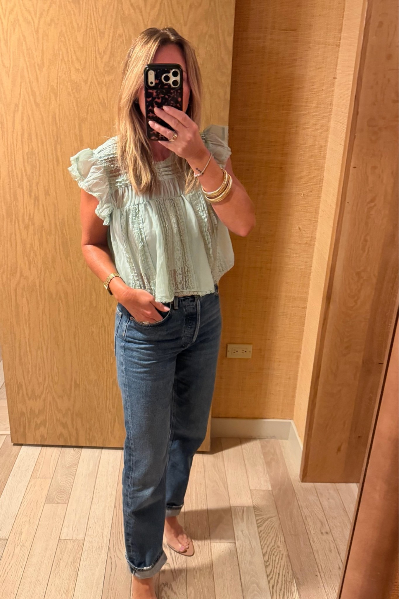 Wearing size small in top! 

Datenight  Outfit | Jeans | Dinner | Nude Heels

#LTKootd #LTKmomlife #LTKOver40