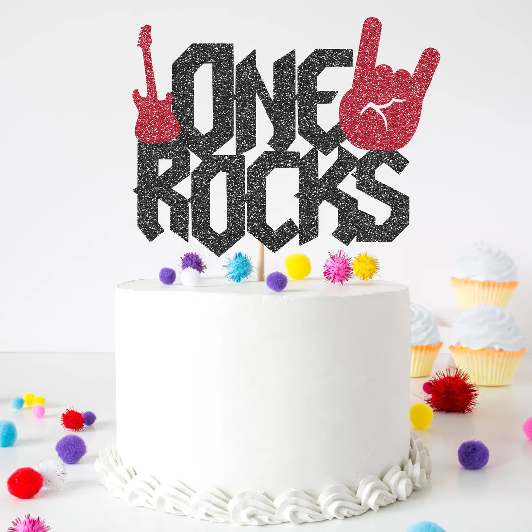 Any Age Rocks Cake Topper, Rock N Roll Cake Topper, Rock on Party, Rock on Birthday, Born to Rock... | Etsy (US)