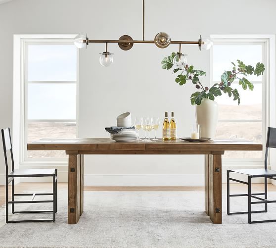 North Reclaimed Wood Extending Dining Table | Pottery Barn (US)