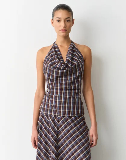 Gingham Cowl Neck Blouse | Glassons (Australia)