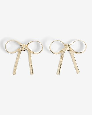 Snake Chain Bow Stud Earrings | Express