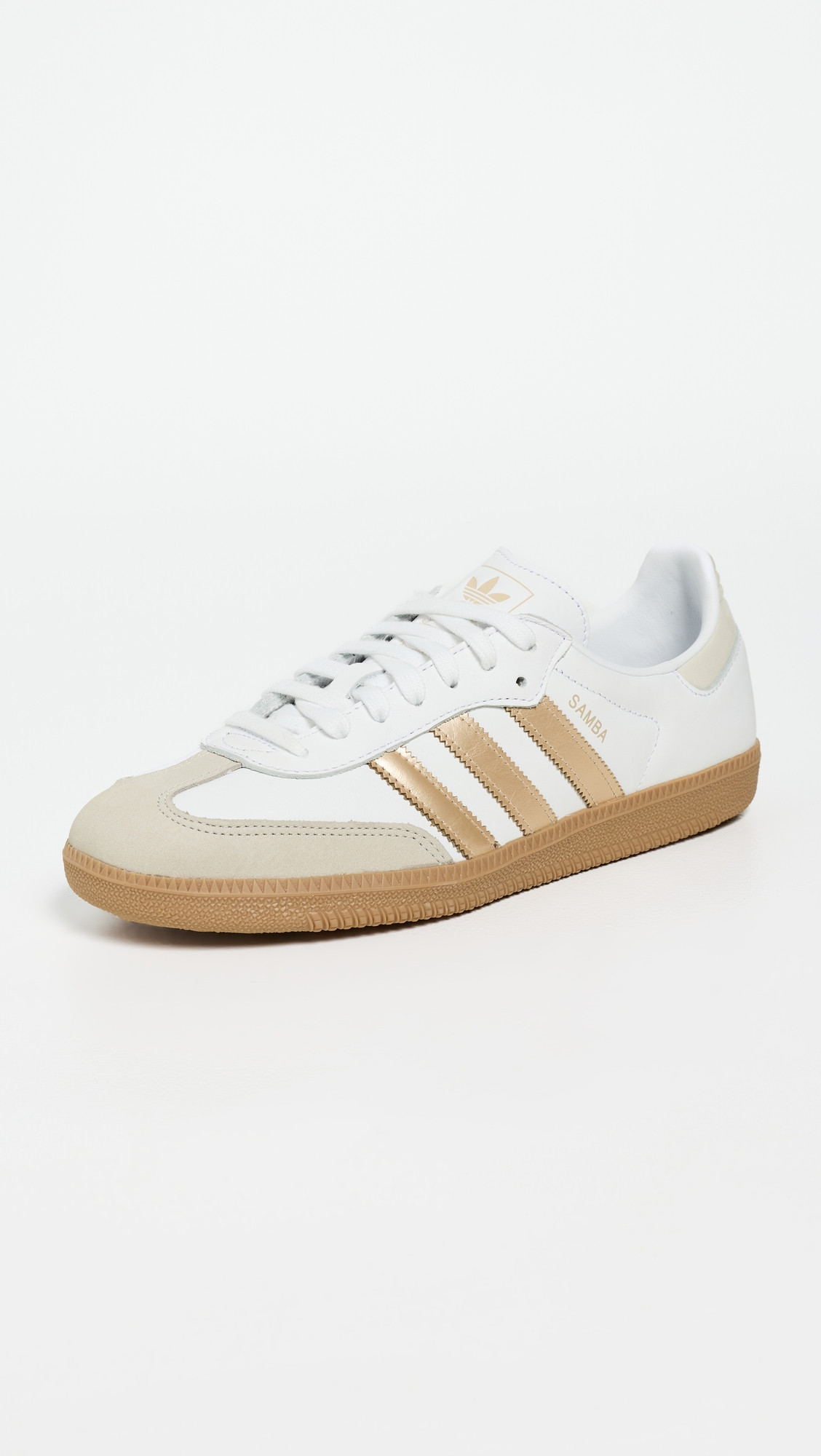 adidas Samba OG Sneakers White/Wonder Gold Met/Grey One 10 | Shopbop