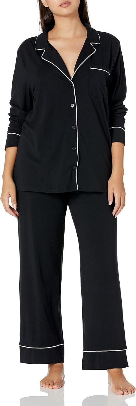 Amazon Essentials Women's Cotton Modal Long-Sleeve Shirt and Full-Length Bottom Pajama Set (Avail... | Amazon (US)