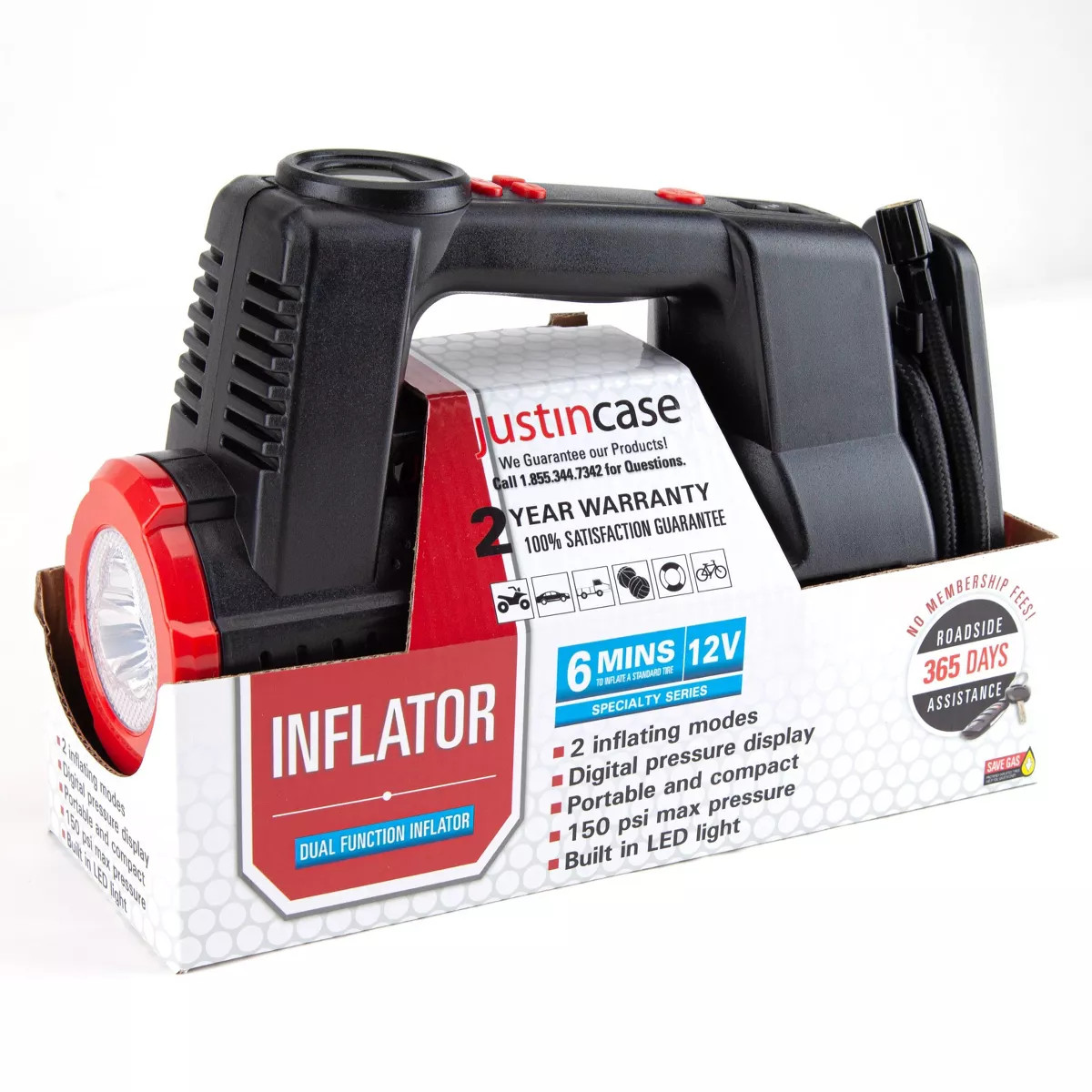 Justin Case Dual Function Tire Inflator: Portable Tire Compressor & Pump for Car, Metal & Plastic... | Target