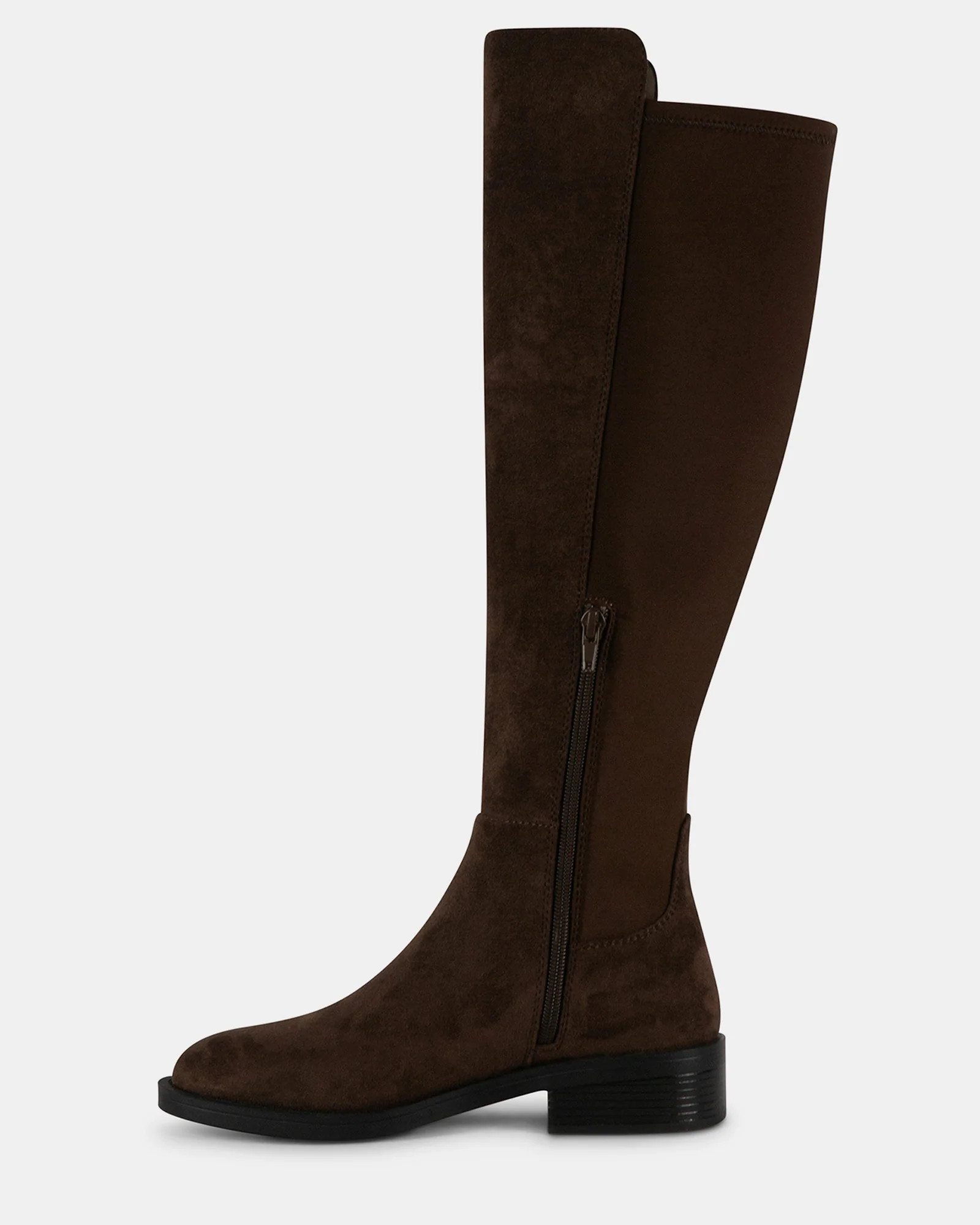 PALADIUM Brown Zip-Up Knee High Boot | Women's Designer Boots | Steve Madden (Canada)
